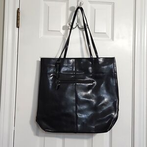 Kattee Black Leather Shoulder Bag Tote​​​​​​